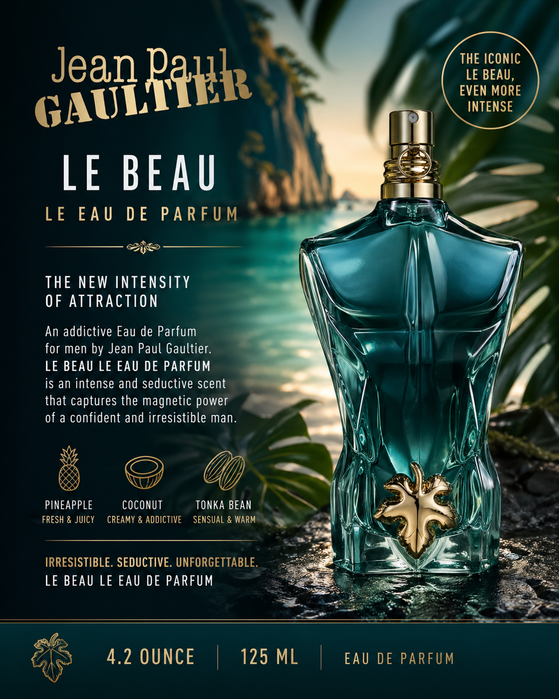 Jean Paul Gaultier Le Beau Le Eau de Parfum 4.2 Ounce